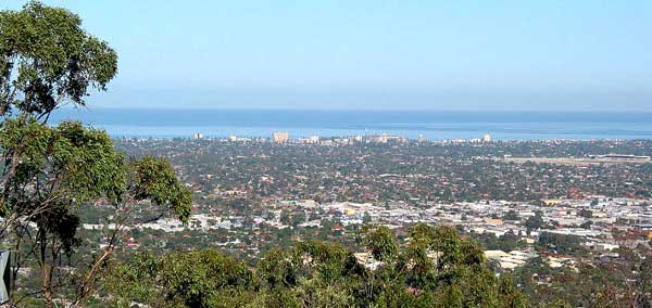 Blick auf Adelaide vom Windy Point aus