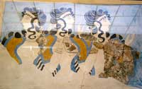 Blaue Damen: Bekanntestes Wandbild im Archäologischen Museum