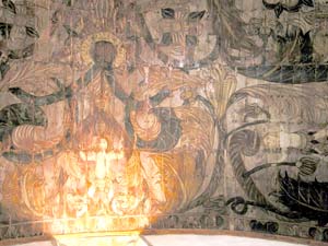 Bemalte Holzdecke in der Kapelle des ehemaligen Franziskanerklosters (Foto: Eichner-Ramm)