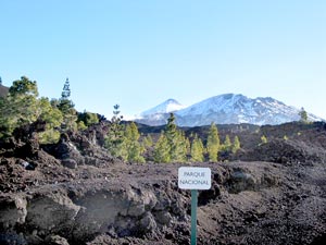 Schilder weisen auf die Grenzen des Teide-Nationalparks hin