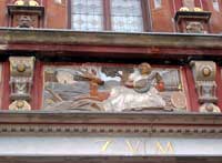 Detail der Fassade am Haus zum Breiten Herd am Fischmarkt