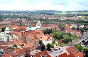 Blick vom Turm der Andreaskirche in Richtung Dom